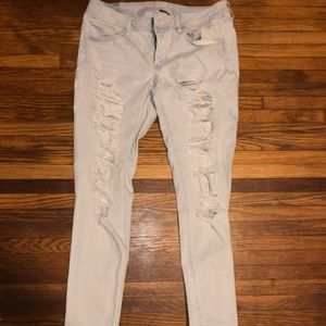 Lightly worn whitewashed American Eagle jeans